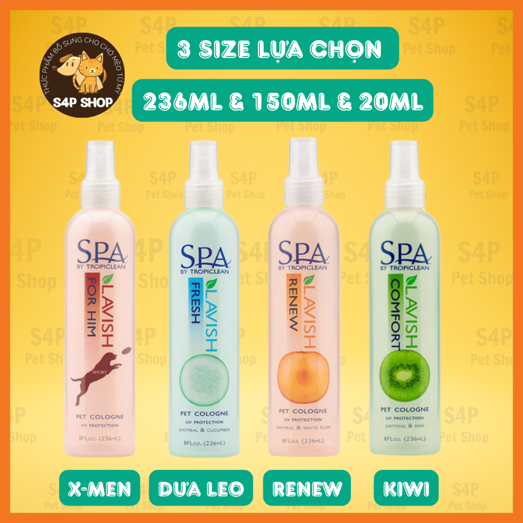 Nước hoa thiên nhiên dưỡng lông, chống bạc màu lông, thơm lâu, xịt dưỡng lông hương tự nhiên Tropiclean cho chó mèo