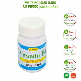 Vitamin b1 vinaphar⚡cam kết chính hãng ⚡viên màu xanh giảm rụng tóc trắng da chai 100 viên
