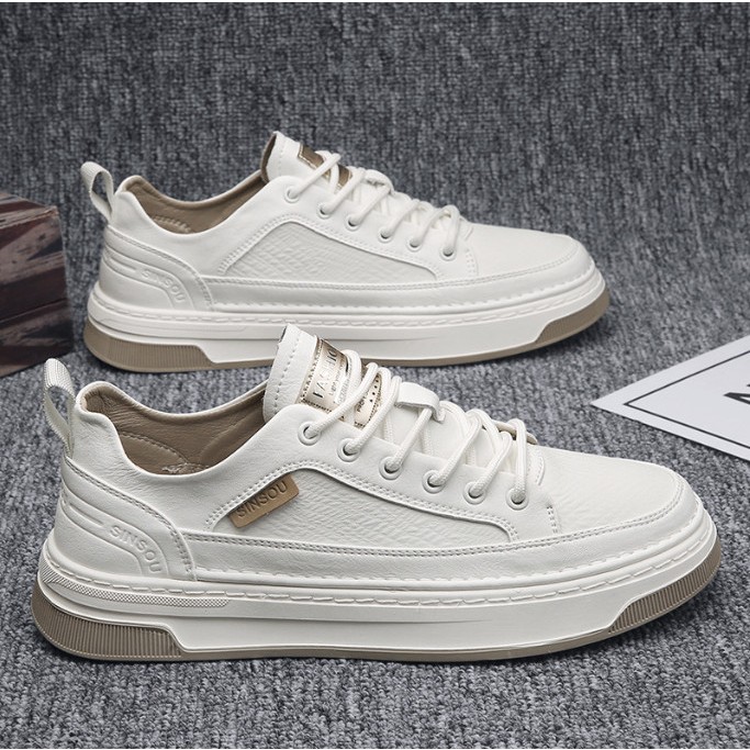 Giày Nam Da Bò Nhăn Cao Cấp 2023, Giày Thể Thao Nam Sneaker Buộc Dây, Dễ Phối Đồ
