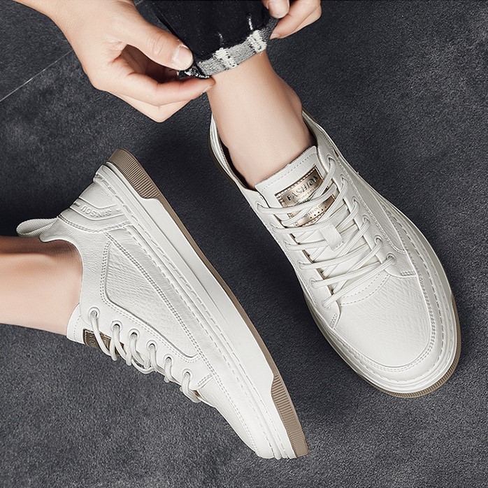 Giày Nam Da Bò Nhăn Cao Cấp 2023, Giày Thể Thao Nam Sneaker Buộc Dây, Dễ Phối Đồ