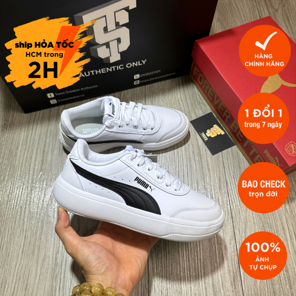 Giày thể thao PUMA TORI WHITE BLACK 383026 09 Full Box Tag Auth
