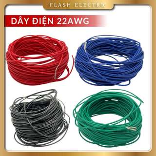 Dây điện đơn nhỏ 22AWG 0.3mm lõi đồng mạ kẽm nhiều màu