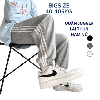 Quần jogger bigsize 40kg - 105kg lai thun 3 sọc nam nữ unisex