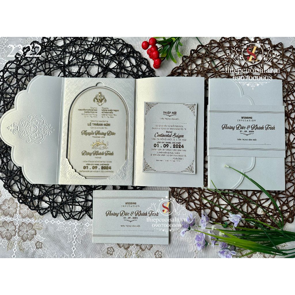 Thiệp cướ Mica sang trọng SL2322, giá in >300, dưới 300 liên hệ Shop
