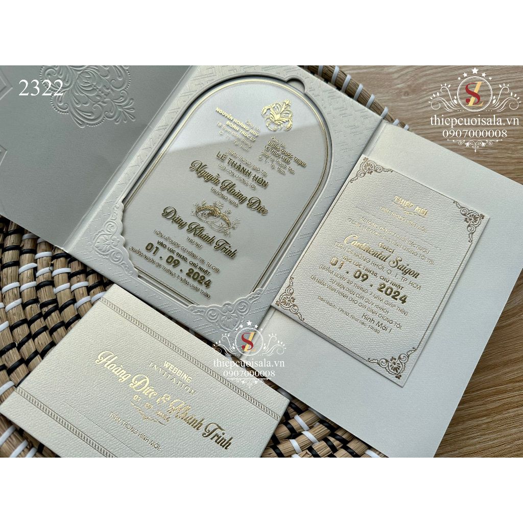 Thiệp cướ Mica sang trọng SL2322, giá in >300, dưới 300 liên hệ Shop