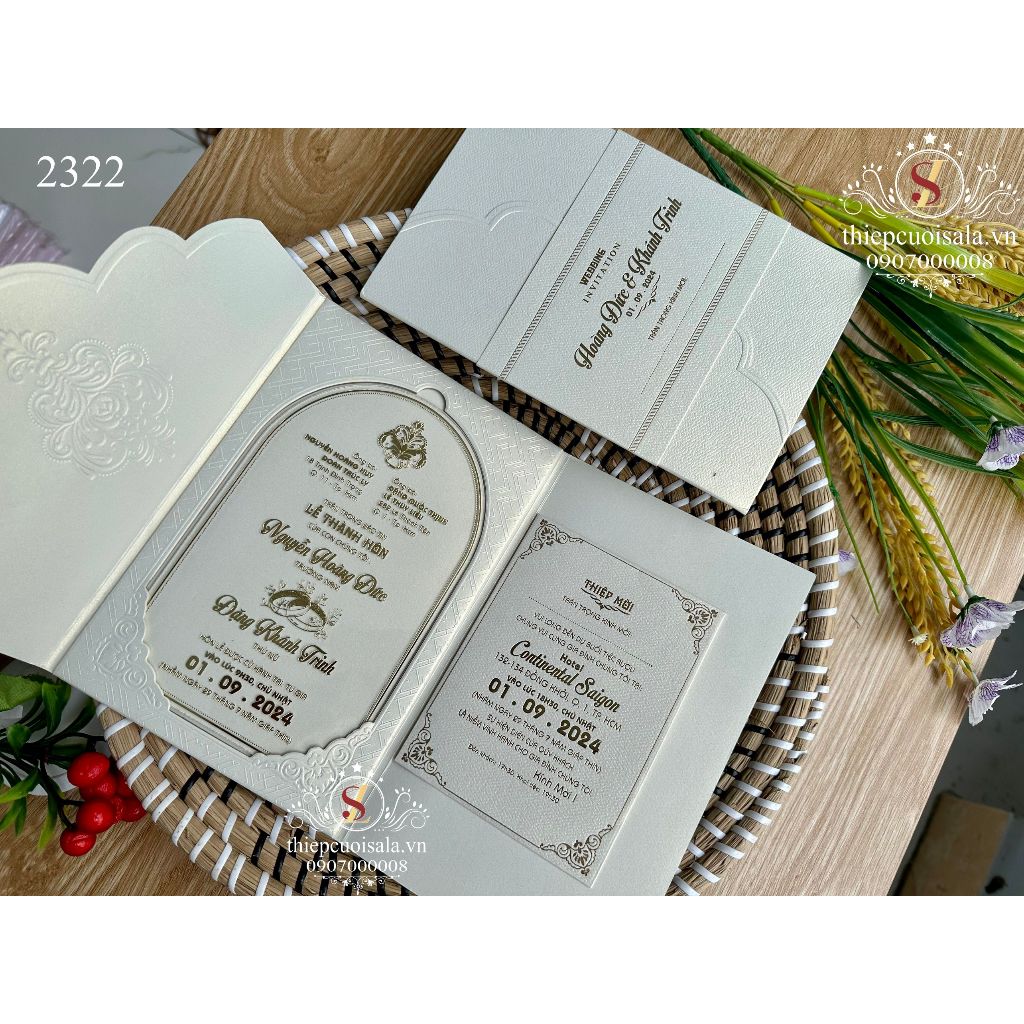 Thiệp cướ Mica sang trọng SL2322, giá in >300, dưới 300 liên hệ Shop