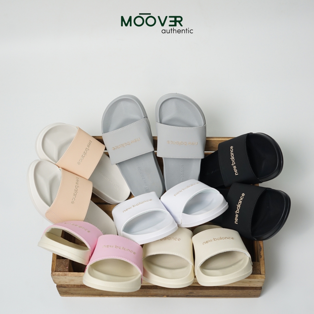 Dép quai ngang NB chữ thêu 1102, dép cao su Eva chống thấm nước chống trơn trượt [Chính hãng]