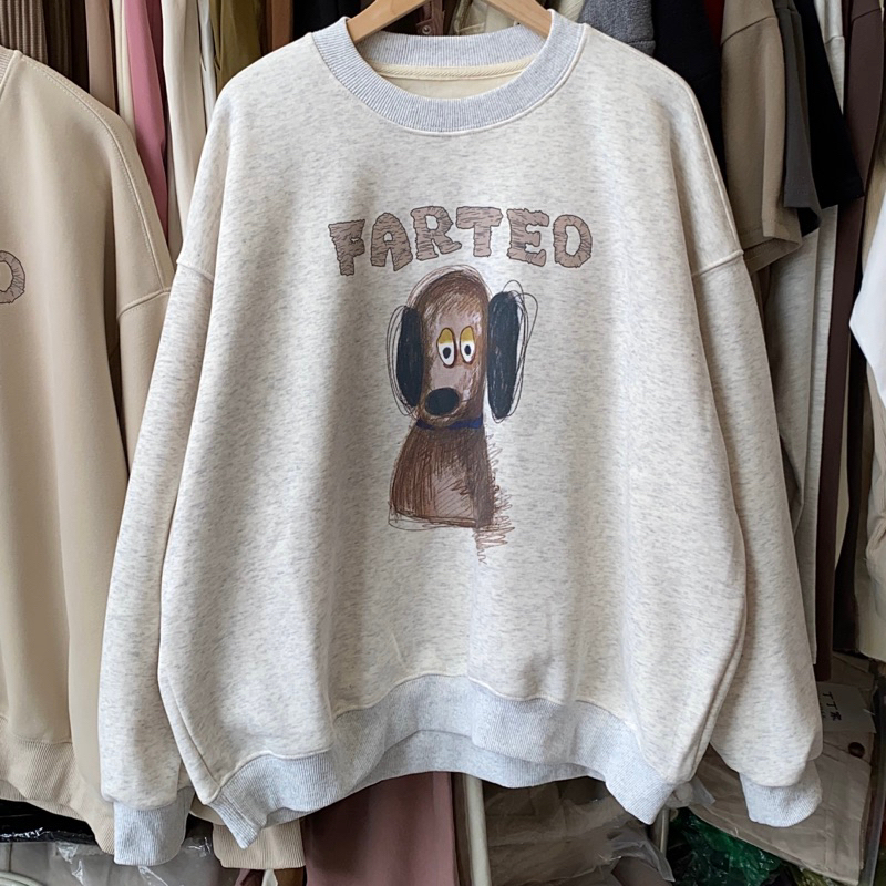 Áo nỉ sweater bên trong lót nhung form rộng