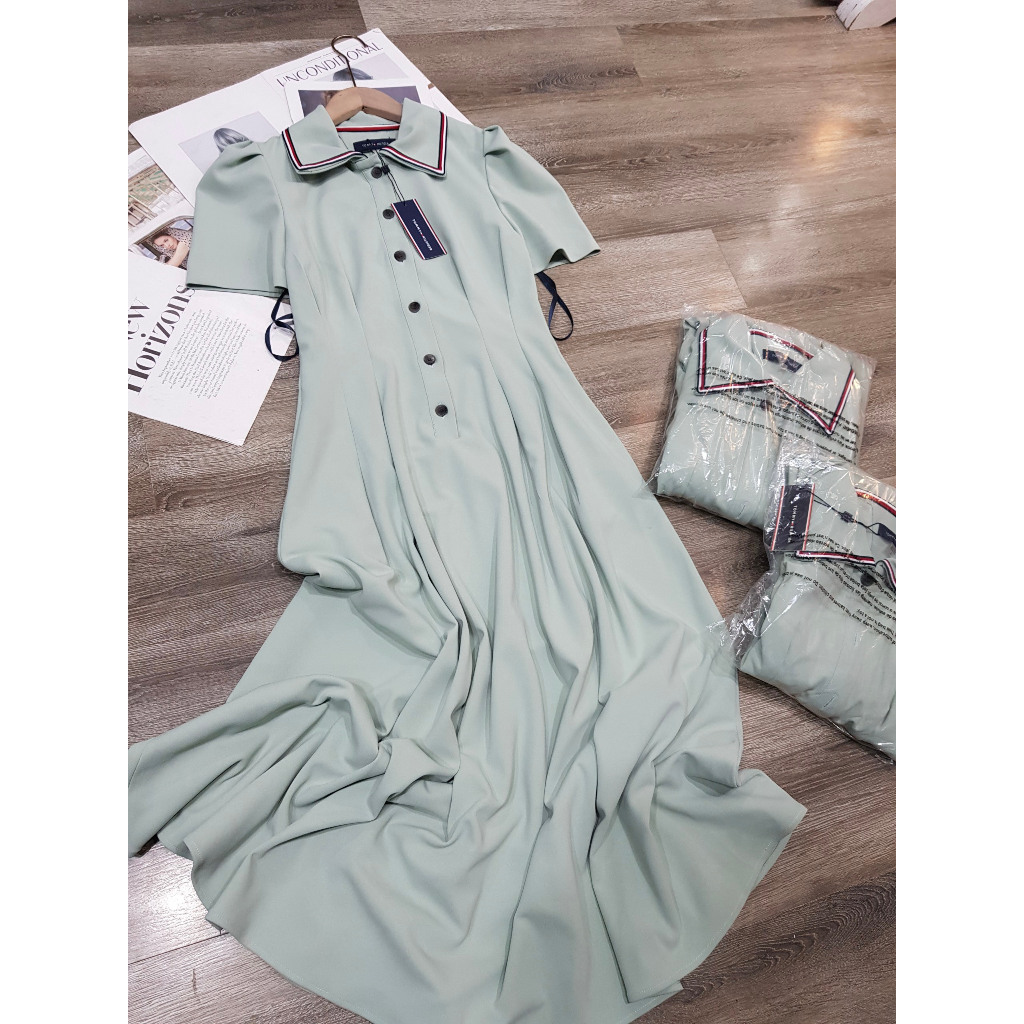 Đầm váy polo Tomy xòe nhún eo hàng xuất dư xịn nhiều màu