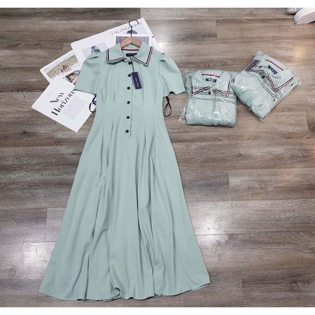 Đầm váy polo Tomy xòe nhún eo hàng xuất dư xịn nhiều màu