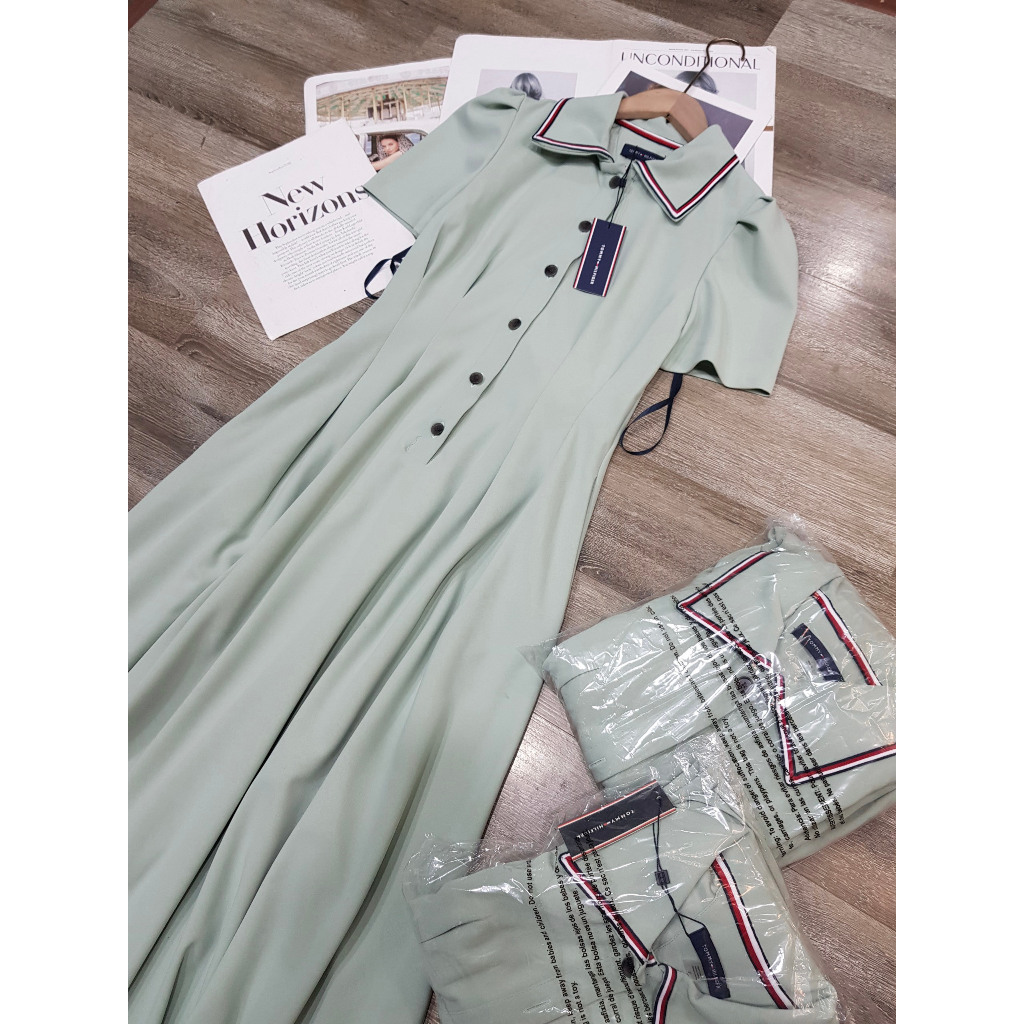 Đầm váy polo Tomy xòe nhún eo hàng xuất dư xịn nhiều màu