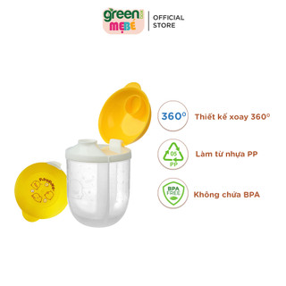 Hộp chia sữa 3 ngăn Piyo Piyo xem được mức sữa bên trong, nắp xoay có phễu ngăn đổ sữa