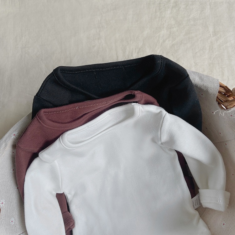 Áo cotton dài tay màu trơn BBAMMA phong cách Hàn Quốc cho bé Vivi Baby