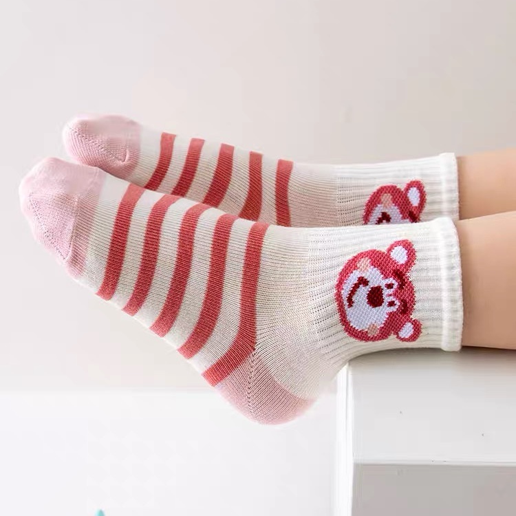 Set 5 Đôi Tất/ Vớ Cotton Gấu Dâu Good Cổ Cao Sợi Bông Thoáng Khí Siêu Hot GD8
