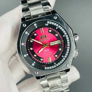 Đồng hồ nam SK đỏ lửa máy pin chạy cực mượt kim trôi dây théo đúc dặc ORIEN