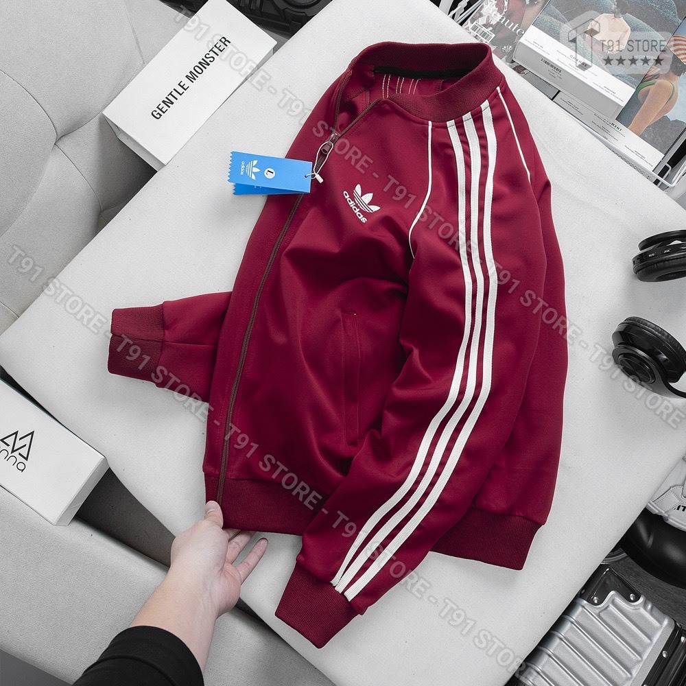 Áo Khoác Bomber SST ADIDAS Chất Poly Co Giãn 4 Chiều Cao Cấp Thời Trang Nam Nữ Đẹp
