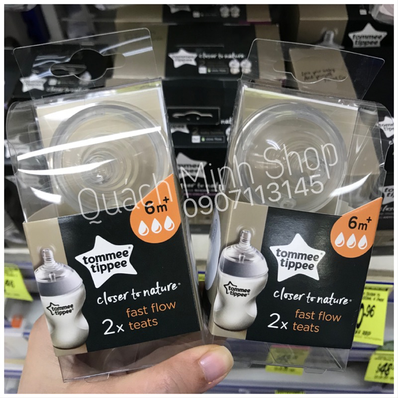 Combo Bình 260ml và Núm ti 6m TOMMEE TIPPEE - Hàng Úc