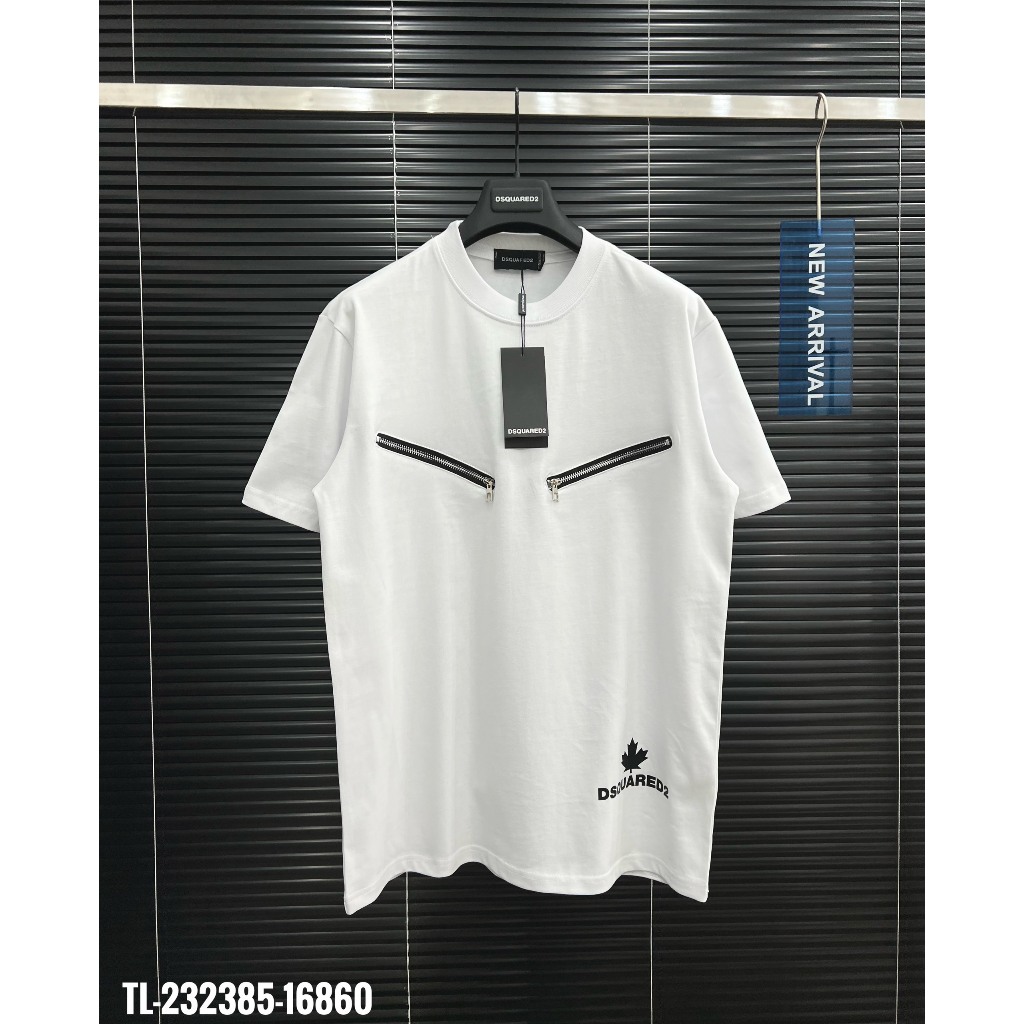 🔥Hot🔥Áo thun Dsquared2 2 khóa ngực in chữ lưng thiết kế hot trend Nam nữ New 2023