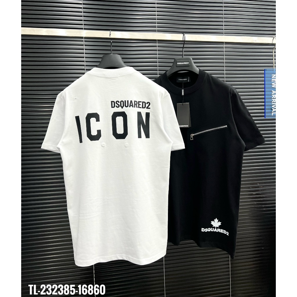 🔥Hot🔥Áo thun Dsquared2 2 khóa ngực in chữ lưng thiết kế hot trend Nam nữ New 2023