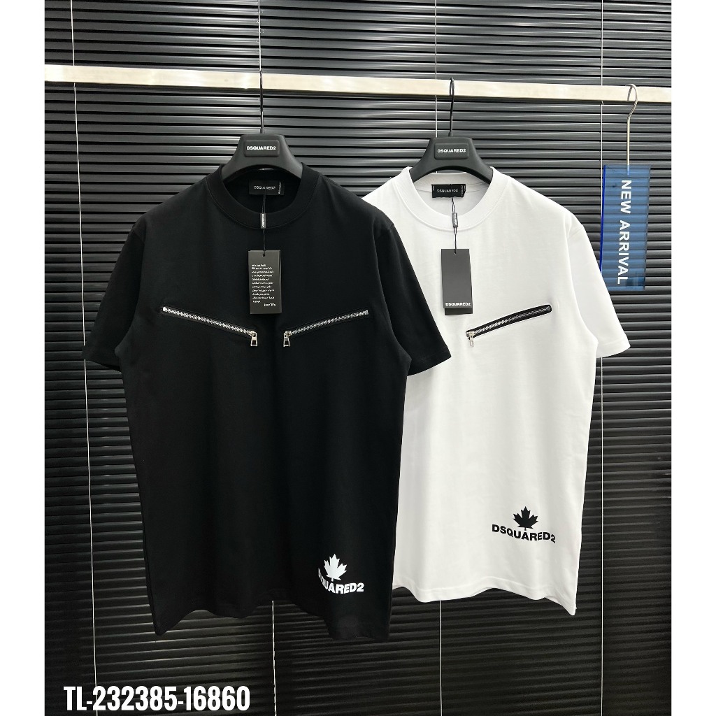 🔥Hot🔥Áo thun Dsquared2 2 khóa ngực in chữ lưng thiết kế hot trend Nam nữ New 2023