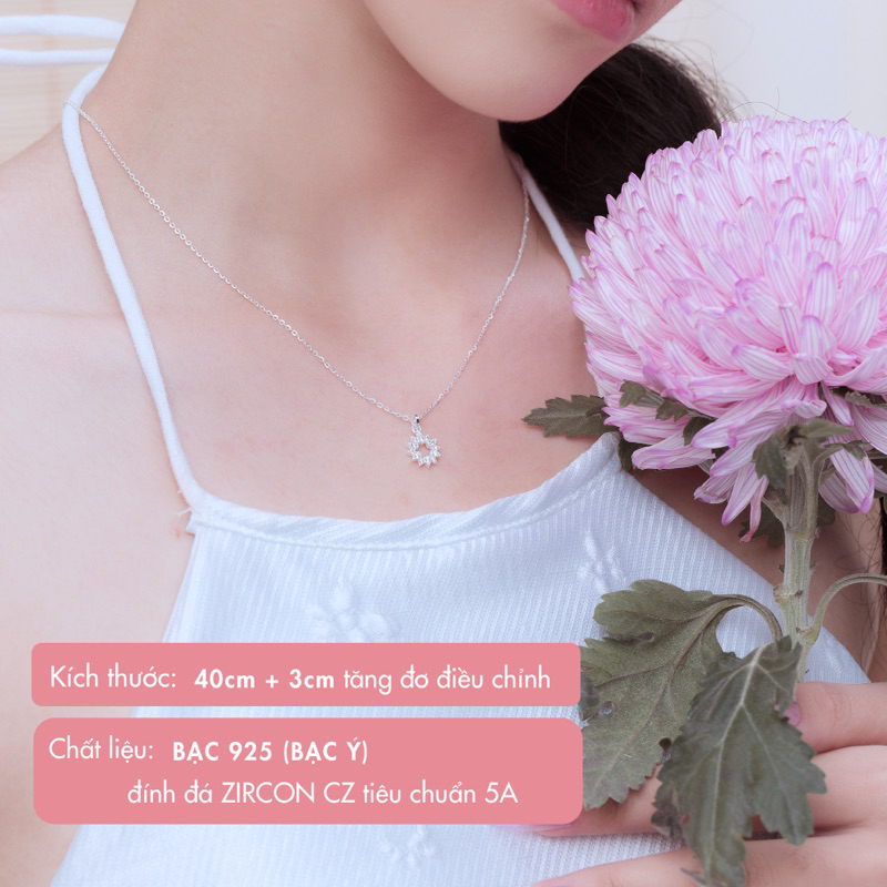 Dây chuyền bạc nữ BLINGIT hình mặt trời thiết kế hand made nữ tính sang trọng BIVC283