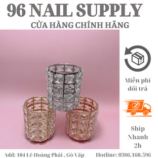 Cốc đựng cọ khung mạ thép không rỉ - cốc cắm cọ đá sang chảnh