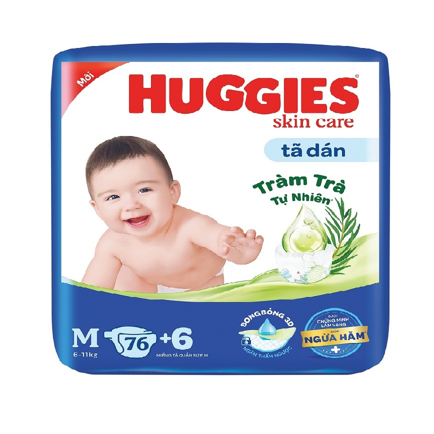 Cộng miếng - Tã/Bỉm Huggies quần/dán đủ size NB74/S88/M74/L68/XL62/XXL56 bao bì mới Skincare