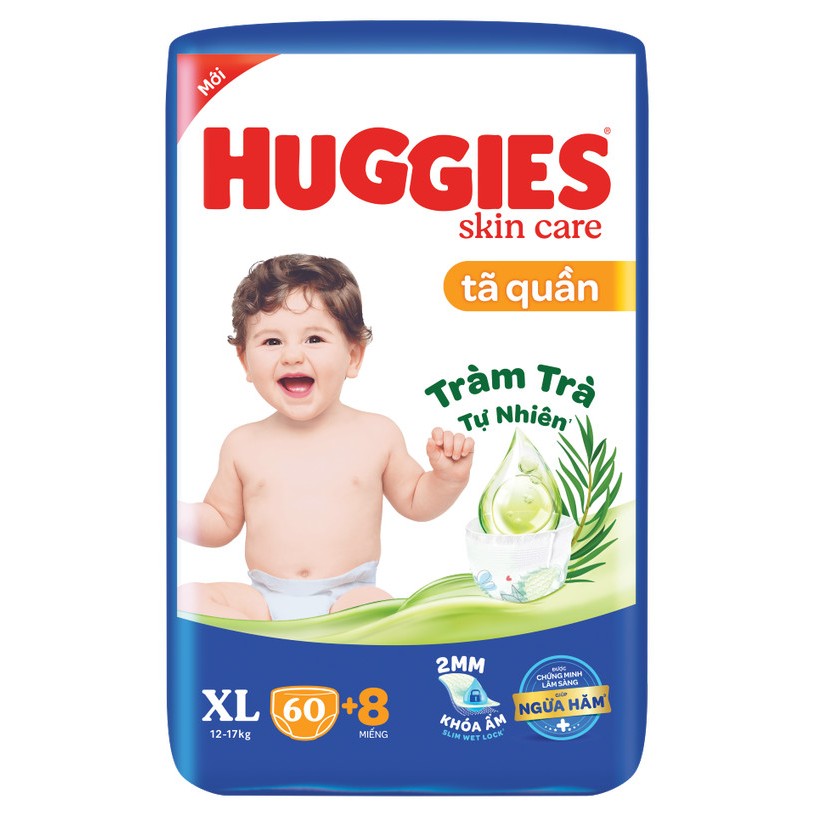 Cộng miếng - Tã/Bỉm Huggies quần/dán đủ size NB74/S88/M74/L68/XL62/XXL56 bao bì mới Skincare