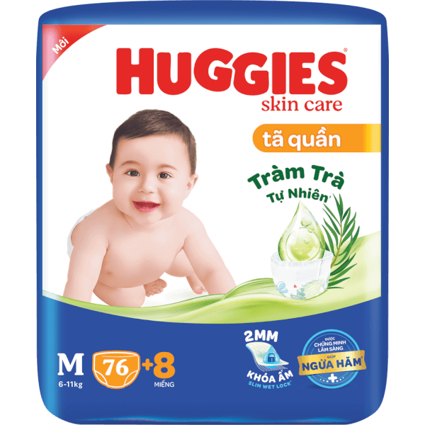 Cộng miếng - Tã/Bỉm Huggies quần/dán đủ size NB74/S88/M74/L68/XL62/XXL56 bao bì mới Skincare