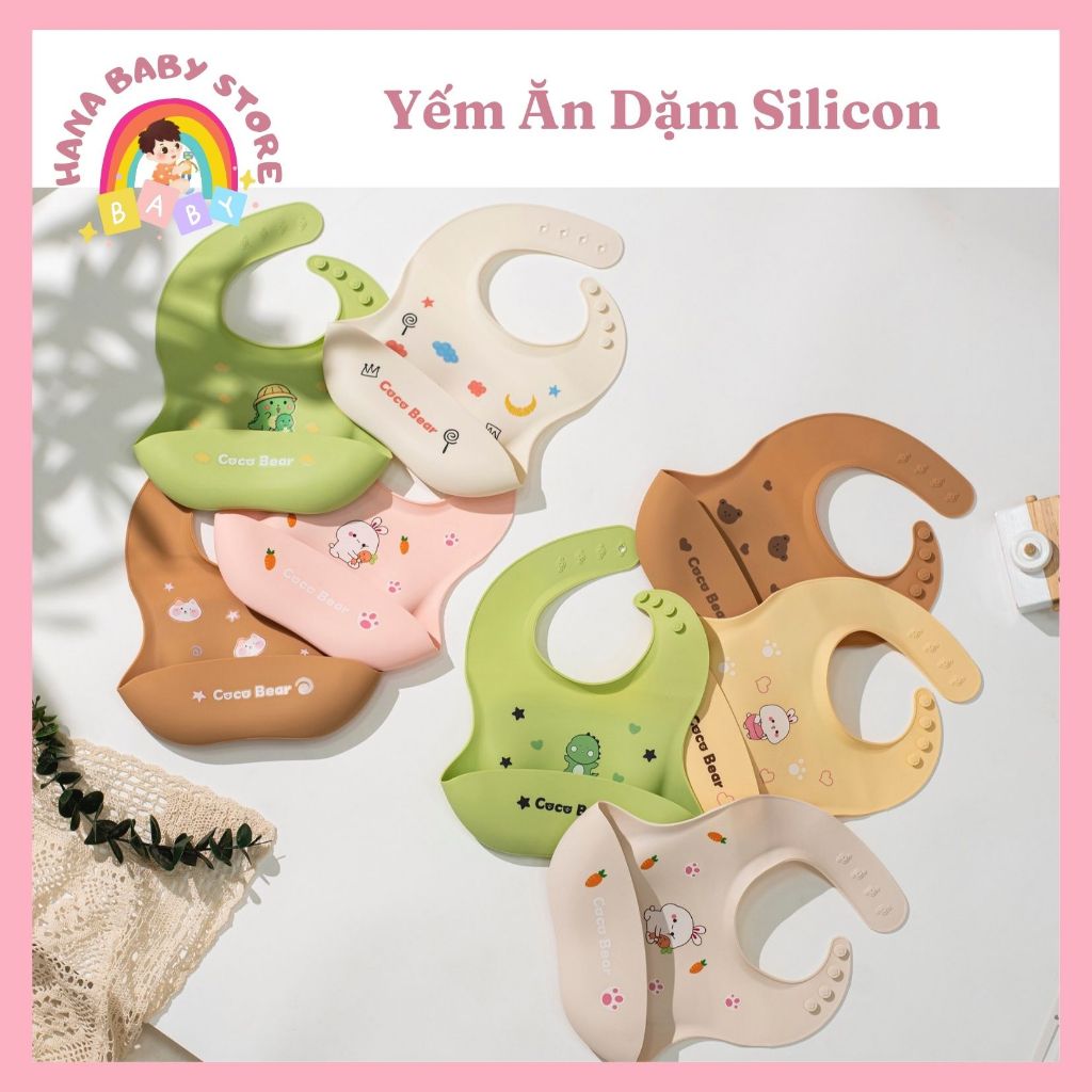 Yếm Ăn Dặm Silicon Có Máng Chống Rơi Vãi
