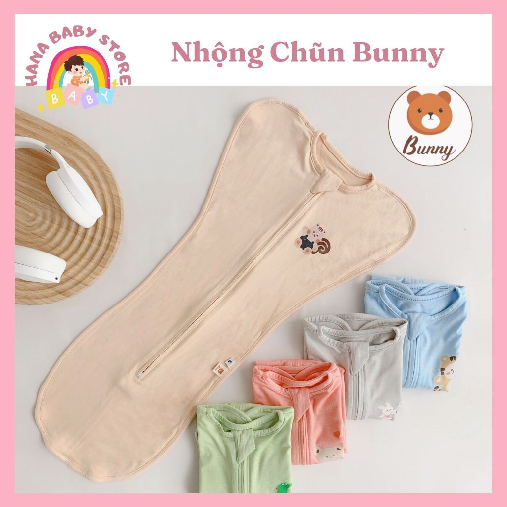 Nhộng chũn BUNNY cho bé ngủ ngon, Ủ kén cho bé sơ sinh cao cấp
