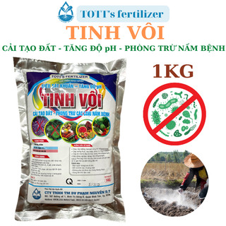 Tinh vôi gói 1kg sát khuẩn khử trùng đất cây trồng TOTT's fertilizer