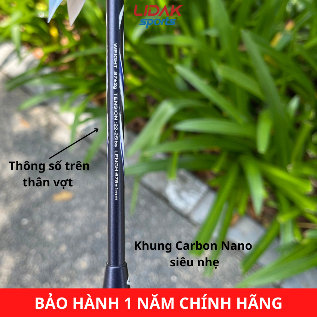 Vợt cầu lông căng 10kg, 11kg VICLEO POWER 1000S chính hãng khung vợt carbon siêu nhẹ công thủ toàn diện - LIDAK SPORT