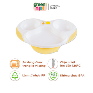 Khay ăn dặm 3 ngăn có đế dính vào bàn chống đổ Piyo Piyo