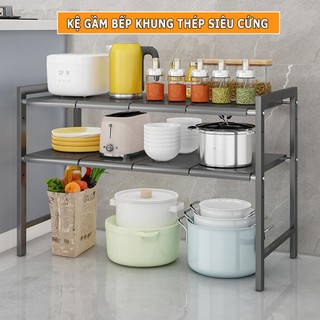 Kệ bếp để xoong nồi chảo gầm bếp, kệ để đồ nhà bếp đa năng cài dao thớt cắm đũa thìa đa năng mks034