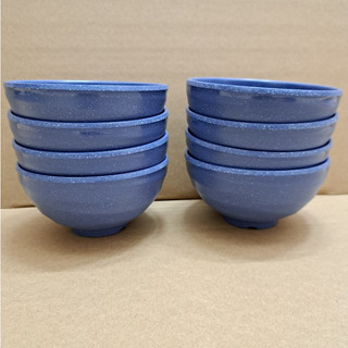 Chén(bát) cơm nhựa Melamine nhám xanh dương