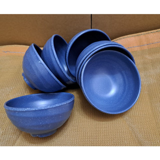 Chén(bát) cơm nhựa Melamine nhám xanh dương