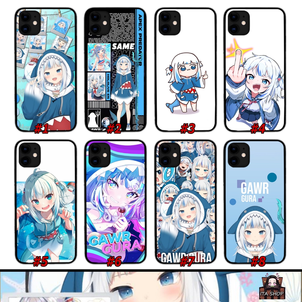 Ốp Lưng IPHONE 6 6s 7 8 7+ 8+ X Xs Max Xr 11 pro max 12 pro 13 pro 14 Pro Plus IP Anime - Gawr Gura