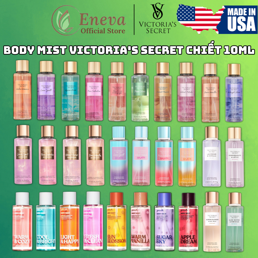 Body Mist Victoria Secret Chiết 10ml, Victoria Secret Body Mist Chính Hãng, Bodymist