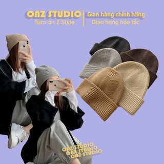 Nón len trơn ONZ Studio vintage Hàn Quốc - Mũ len Beanie nam nữ acrylic Cool Cheer đan dọc nhiều màu ML04