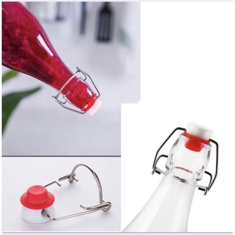Chai Thủy Tinh Nắp Gài 750ml Hàng Loại 1 /Chài Tròn Gài 750ml/ Thể Tích 750ml.Tạo Ga F2Kombucha, Kefir