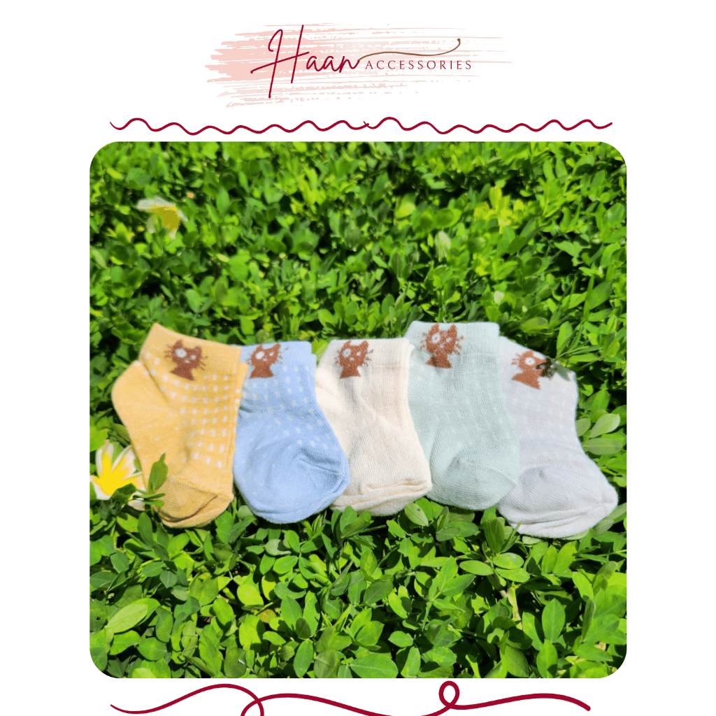 Set 5 đôi tất lưới trẻ em sở sinh họa tiết hoạt hình dễ thương cotton loại 1, ảnh thật, giá rẻ, chất đẹp. Cotton Trơn Mù