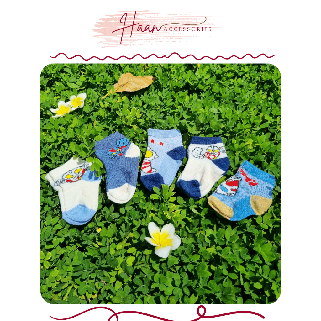 Set 5 đôi tất lưới trẻ em sở sinh họa tiết hoạt hình dễ thương cotton loại 1, ảnh thật, giá rẻ, chất đẹp. Cotton Trơn Mù