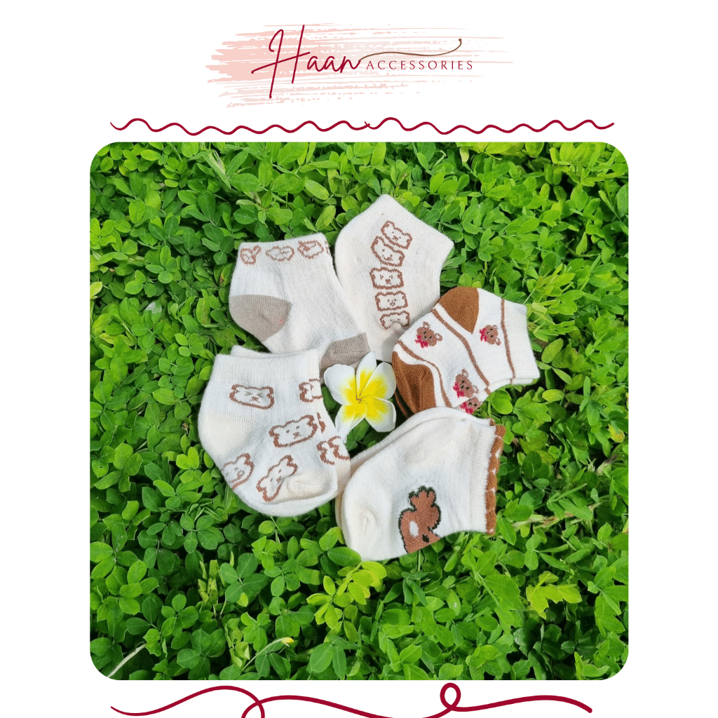 Set 5 đôi tất lưới trẻ em sở sinh họa tiết hoạt hình dễ thương cotton loại 1, ảnh thật, giá rẻ, chất đẹp. Cotton Trơn Mù