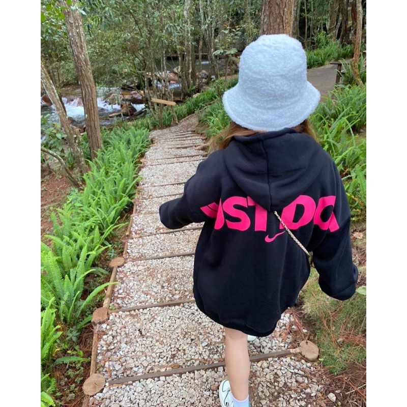 Áo Hoodie Just do it chữ hồng biglogo cao cấp, áo nỉ mùa đông Unisex full bọc tag