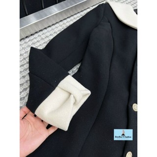 Đầm dạ ép phối trắng tiểu thư