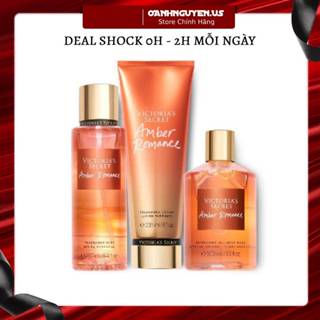 Dưỡng thể + Lotion + Sữa Tắm + Xịt Thơm Victoria’s Secret Amber Romance 236ml ( mới về )