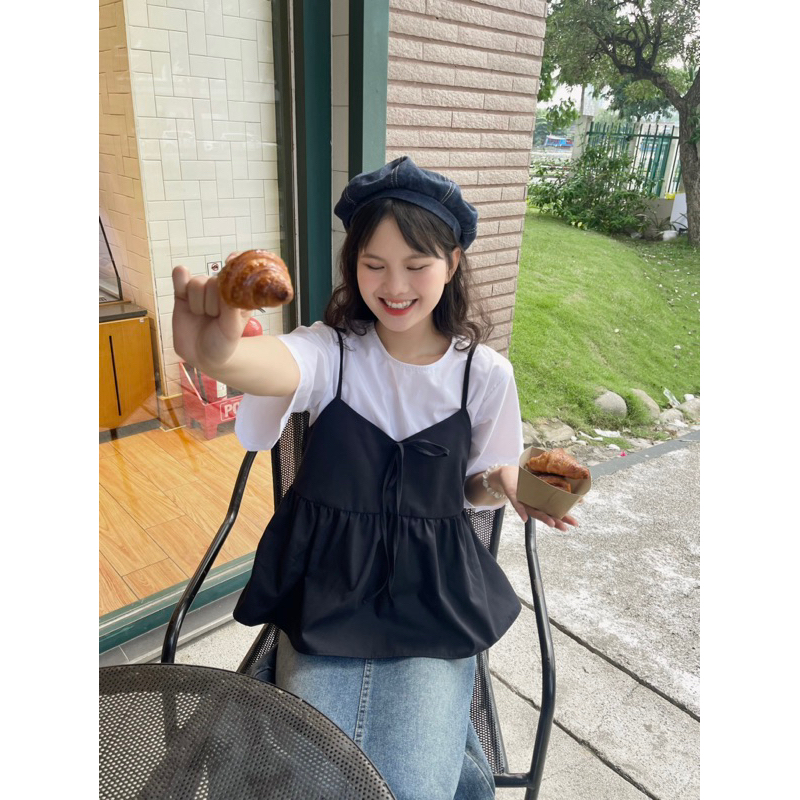 Áo hai dây cột nơ Layla 18made ✿ 𝐁𝐲 𝐄𝐢𝐠𝐡𝐭𝐞𝐞𝐧 𝐀𝐠𝐚𝐢𝐧