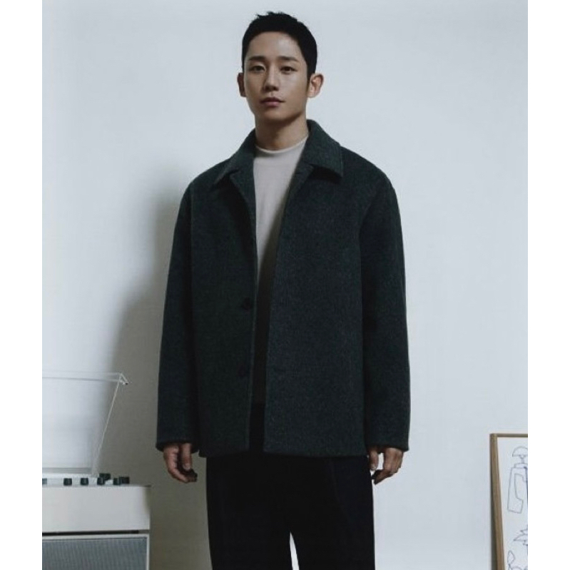 Áo khoác dạ dáng dài mind brig.e 2 màu đen kem chính hãng hàn quốc