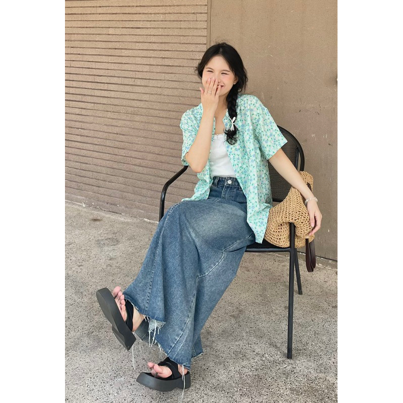 Chân váy jeans cắt line 7305 - Eighteen Again